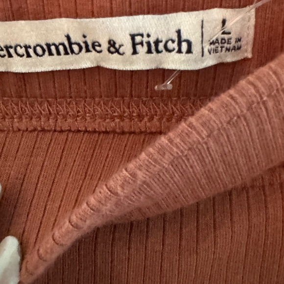 Abercrombie & Fitch Ribbed Midi Wrap Skirt Rust Brown Button Detail Women’s - Picture 5 of 5